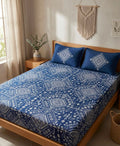 Royal Blue Patterned Bedsheet
